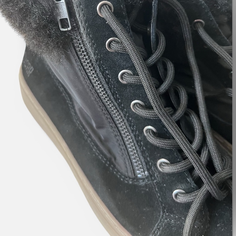 Cougar Black Ankle Boots with Fur Trim - Picture 7 of 10